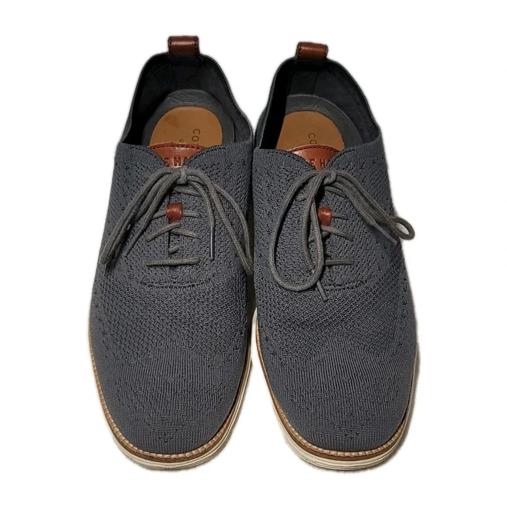 Cole Haan Shoes Mens 10M Gray Stitchlite Wingtip Oxford Zerogrand Shoes Sneakers